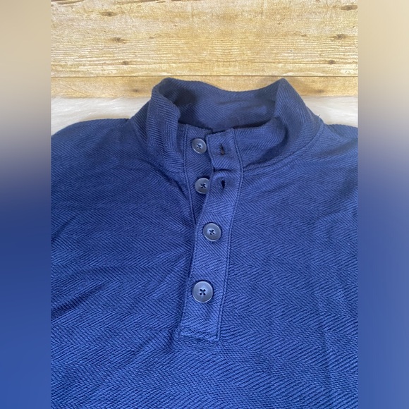 Falls Creek Mens sz 2XL Navy Blue Herringbone Long Sleeve Knit Pullover NWT - Picture 5 of 9